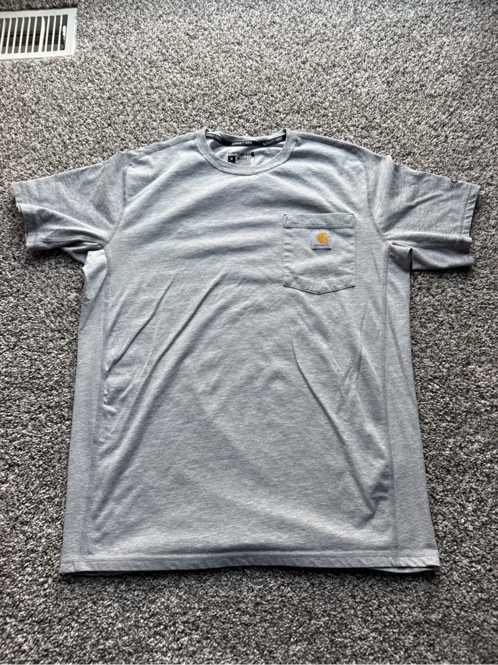 Carhartt Gray Short-Sleeve Pocket Tee with Logo Patch